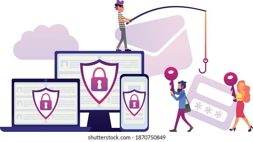 Phishing Concept - Hacker stealing password from users
