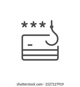 Phishing credit card access line icon