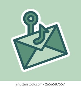 Phishing Email Vector editable de la etiqueta engomada del estilo de la historieta