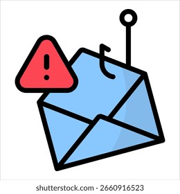 Elemento de icono de correo electrónico de phishing para diseño