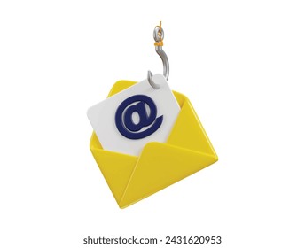 phishing email on cyber security icon 3d rendering vector illustration