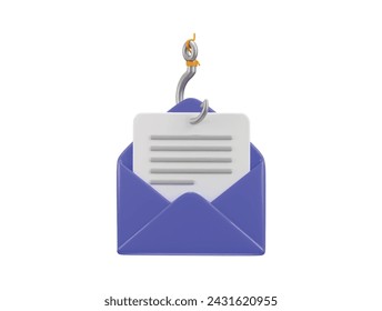 phishing email on cyber security icon 3d rendering vector illustration