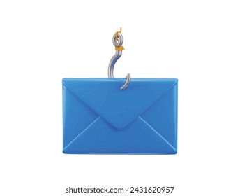 phishing email on cyber security icon 3d rendering vector illustration