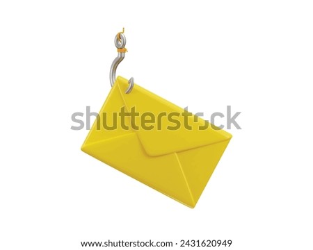 phishing email on cyber security icon 3d rendering vector illustration