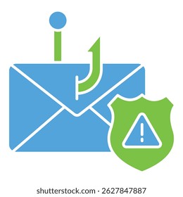 Phishing Email Protection Vector Icon Depicting Secure Messaging and Anti-Fraud Measures