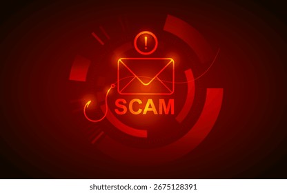 Phishing Email Fraude de estafa Vector con Spam Internet Ciberseguridad en línea