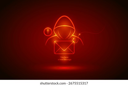 Vector de fraude de estafa de correo electrónico con spam Estafador de Internet Ciberseguridad en línea