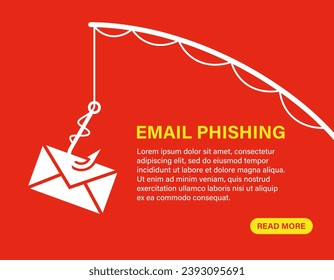 Phishing email, web page, vector template.