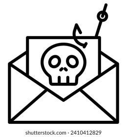 Phishing Extortion icon line vector illustration