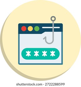 Icono de estilo de círculo plano de phishing