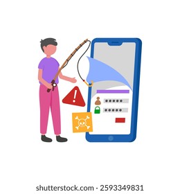 Phishing flat vector character illustration