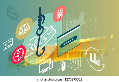 Phishing Fraud Abstract - Illustration as EPS 10 File