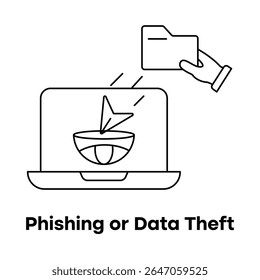 Ícone De Phishing, Ícone De Roubo De Dados, Ataque Cibernético, Ícone De Malware, Alerta De Hacking, Ameaça À Segurança, Violação De Dados, Ícone De Fraude Na Internet, Aviso De Vírus, Fraude On-Line