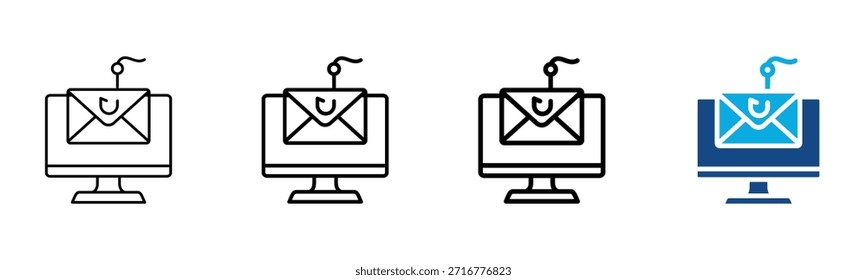 Phishing Icon Different Style Outline Collection Set Vector Illustration
