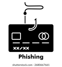 Estilo De Glifo Do Ícone De Phishing. Ilustração De Vetor Para Design Gráfico