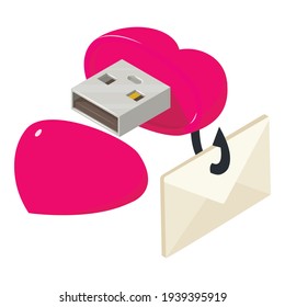 Phishing icon. Isometric illustration of phishing vector icon for web