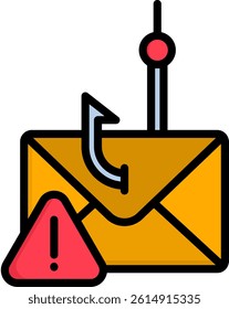 Phishing Icon Lineal Color Vector Illustration