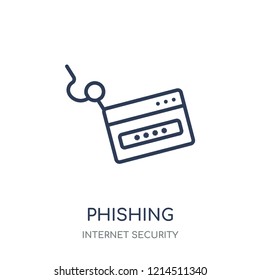 Phishing icon. Phishing linear symbol design from Internet security collection. Simple outline element vector illustration on white background.