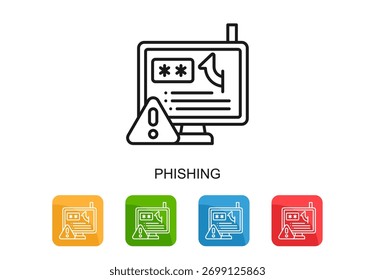 Phishing-Symbol - mehrfarbige Vektorgrafik