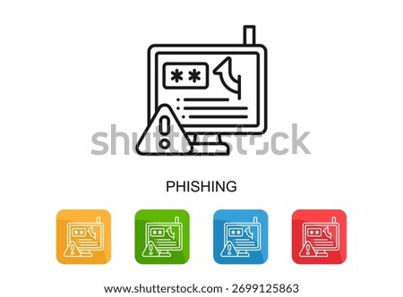 Phishing Icon Multi Color Vector Illustration