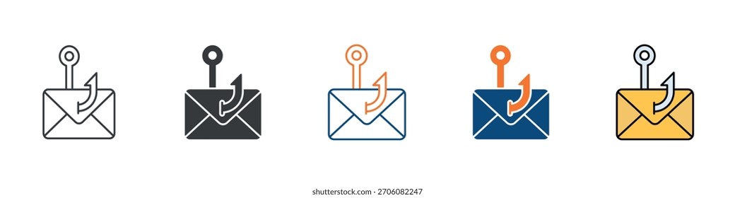 Phishing Icon Set Multiple Style Collection
