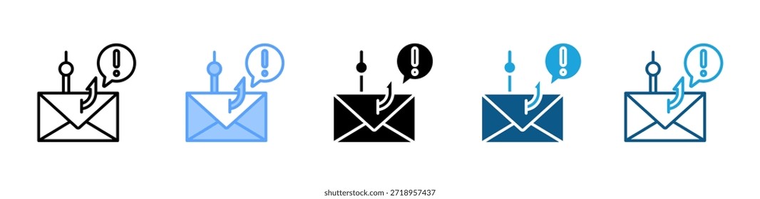 Phishing-Symbolsatz - Sammlung mit mehreren Stilen