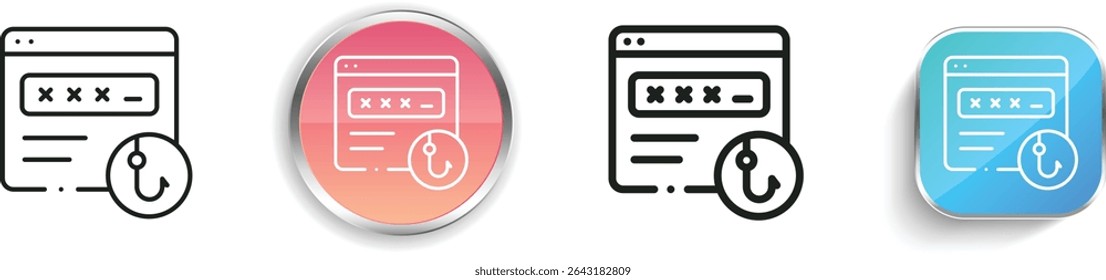 phishing icon. Thin Linear, Regular and Button Style Design Isolated On White Background