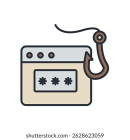 phishing icons isolated on White Background. Flat style design