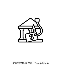 Icono de línea de suplantación de identidad (phishing), plantilla de vector