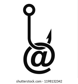 Phishing malware email icon. Simple illustration of phishing malware email vector icon for web design isolated on white background