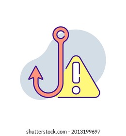Phishing in message RBG color icon. Phishing and spam. Thin line vector illustration.