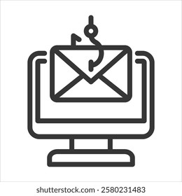 Phishing Outline Icon Vector Illustration