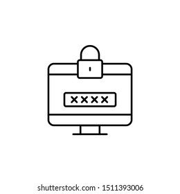 Phishing password computer cyber robbery. Vector icon. On white background
