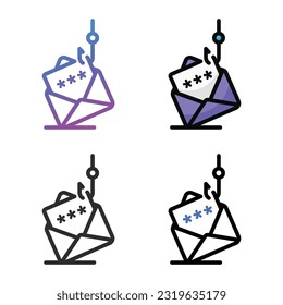 Phishing password icon design in four variation color