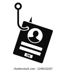 Phishing personal account icon. Simple illustration of phishing personal account vector icon for web design isolated on white background