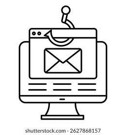 Phishing Prevention Vector Icon for Email Security and Internet Threat Defense