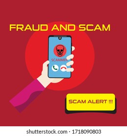 Phishing, Betrug, Betrug durch mobile Technologie isometrische Vektorgrafik. 