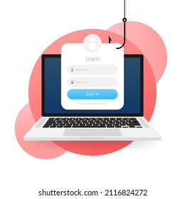 Phishing Scam, Hacker Attack. Computer Hack Concept. Cyber Security Concept. Message Icon