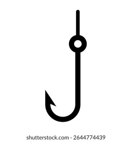 Phishing scam icon. Fishing hook icon isolated on white background