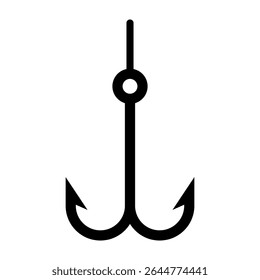 Phishing scam icon. Fishing hook icon isolated on white background