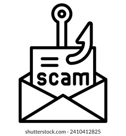 Phishing Scam icon line vector illustration