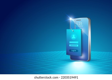 Phishing scam, online phishing user password on smartphone. Fake web template with phishing hook steal password from website user. Cyber crime attack.
