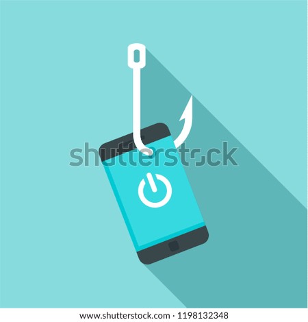 Phishing smartphone icon. Flat illustration of phishing smartphone vector icon for web design