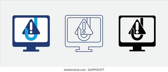 Phishing warning icon for scam email alert