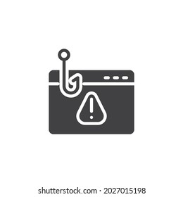 Phishing website vector icon. filled flat sign for mobile concept and web design. Hacking webpage glyph icon. Symbol, logo illustration. Vector graphics