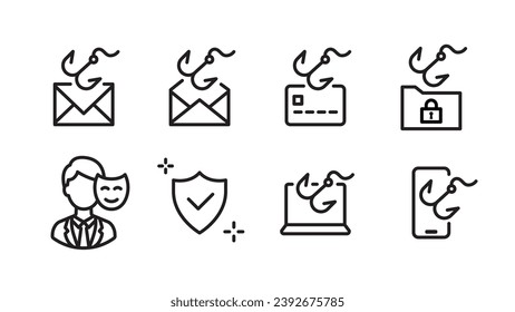 phishing-scam emails Various icon sets Variable line width
