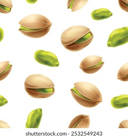 Motif harmonieux de phistashio isolé sur fond blanc
