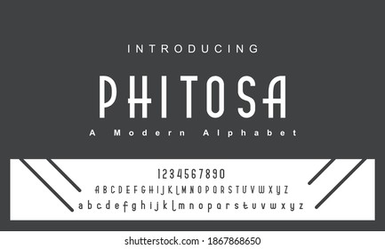 Phitosa font. Elegant alphabet letters font and number. Lettering Minimal Fashion Designs. Typography fonts regular uppercase and lowercase. vector illustration