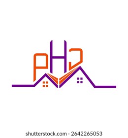 PHJ Real State logo design, PHJ simple and modern logo. PHJ luxurious alphabet design  