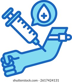 Phlebotomy Icon Blue Vector Illustration